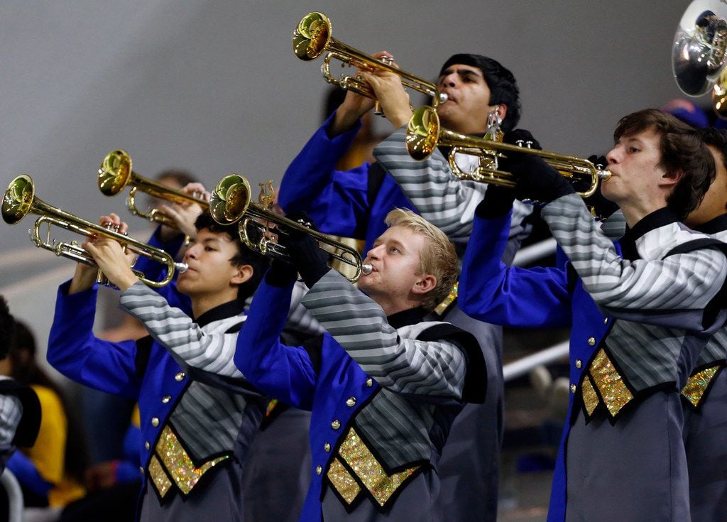 The Frisco Band plays before the start of the South Oak Cliff Vs. Frisco high school...