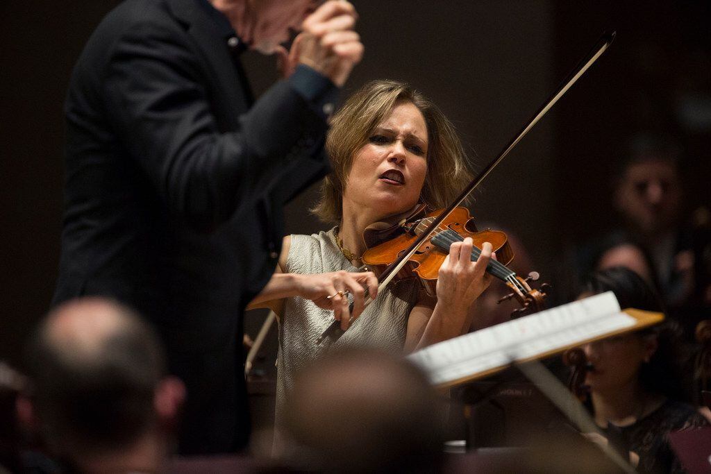 Violinist Leila Josefowicz plays with the Dallas Symphony Orchestra under guest conductor...