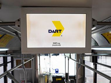 People ride the DART bus route 16 on Monday, Jan. 24, 2022, in Downtown Dallas, TX. The...