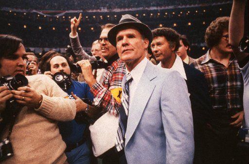 Tom Landry after the Cowboys defeated the Broncos in the Super Bowl in January 1978 in New...