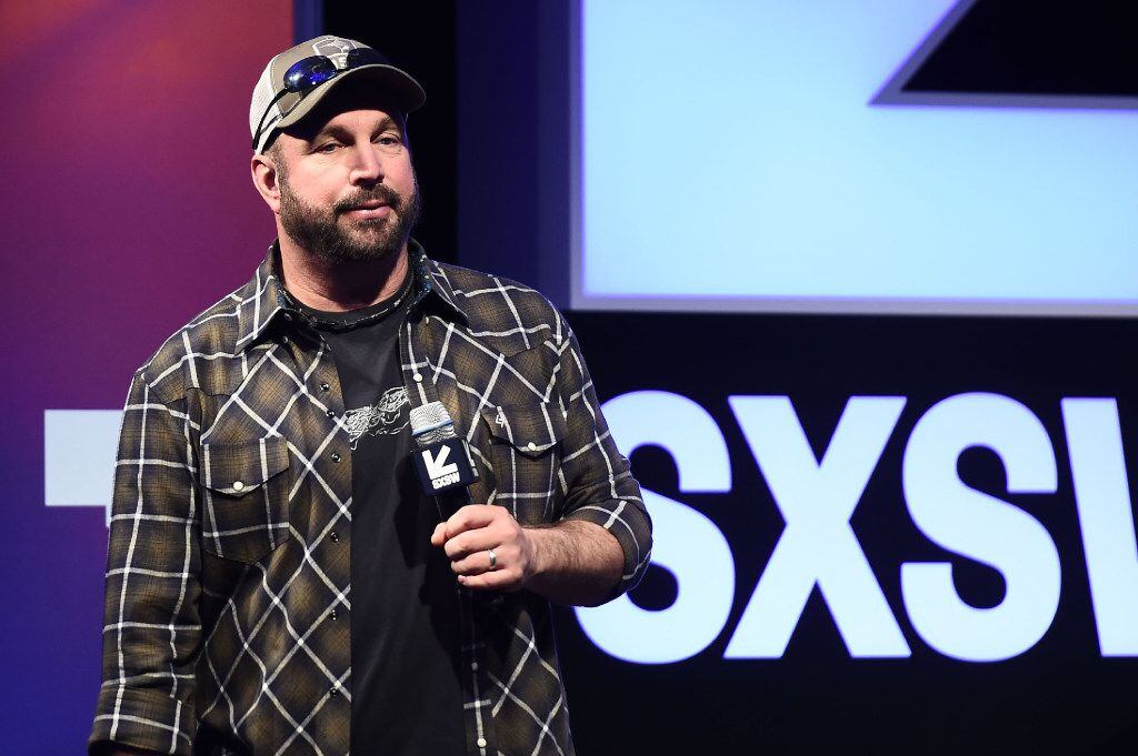 Garth Brooks talks to fans and journalists during his keynote at SXSW Festival on March 17,...