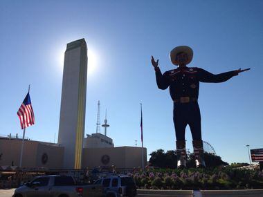 Sept. 25, 2014: Big Tex on a sunny day, just two days away from the opening of the State Fair.
