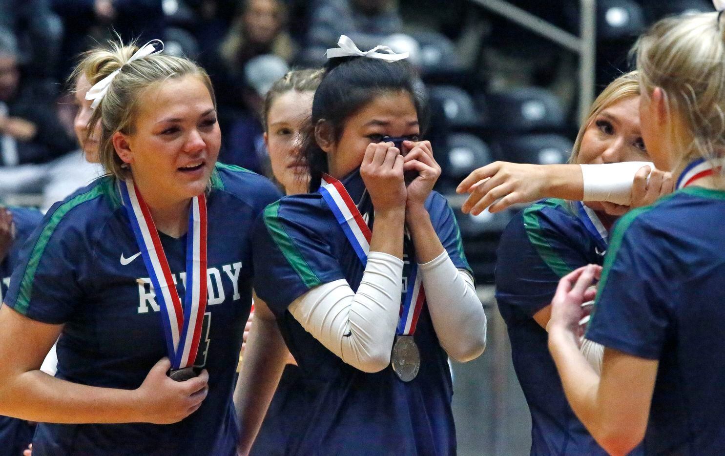 Reedy High School's Scout Ozawa (5) was emotional after losing the match as Colleyville...