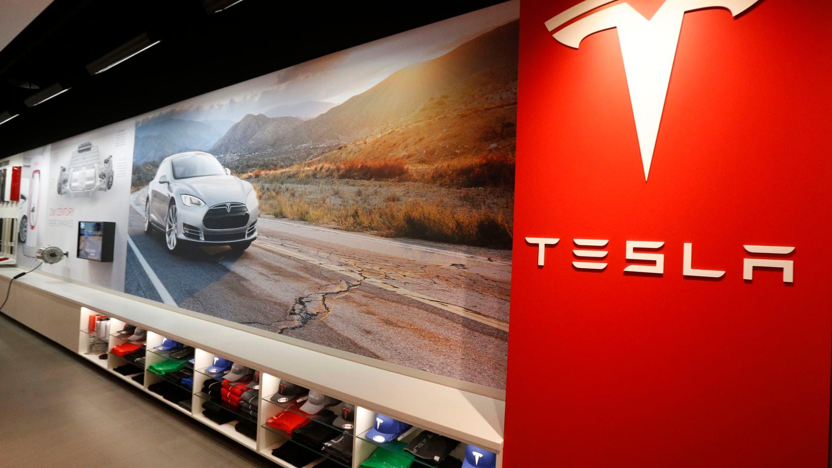 Tesla Motors' gallery at NorthPark Mall in Dallas.