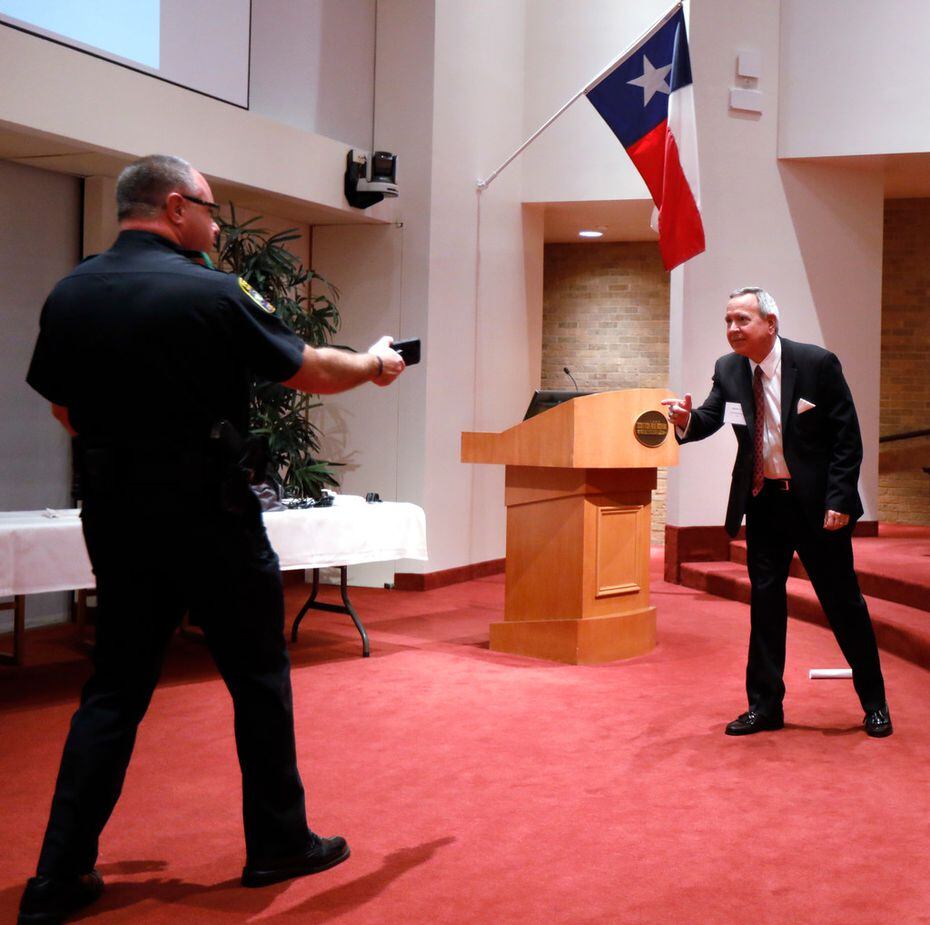 
Capt. Dan Birbeck of the Dallas County Hospital District Police Department (left) created a...