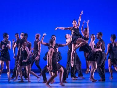 Dallas Black Dance Theatre performs Bruce Wood's Smoke during a dress rehearsal at the Dee...