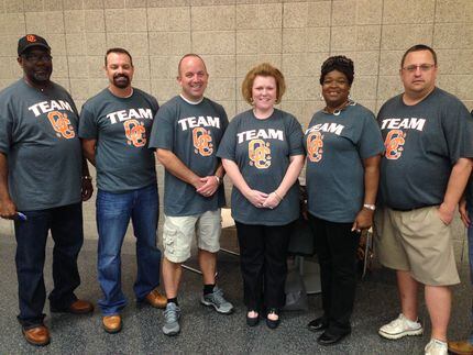 Queen City ISD school board members proudly posing at the 2014 TASB convention in Dallas.