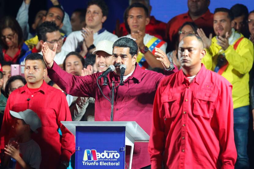Nicolás Maduro se proclamó ganador de la elección presidencial del domingo. AP
