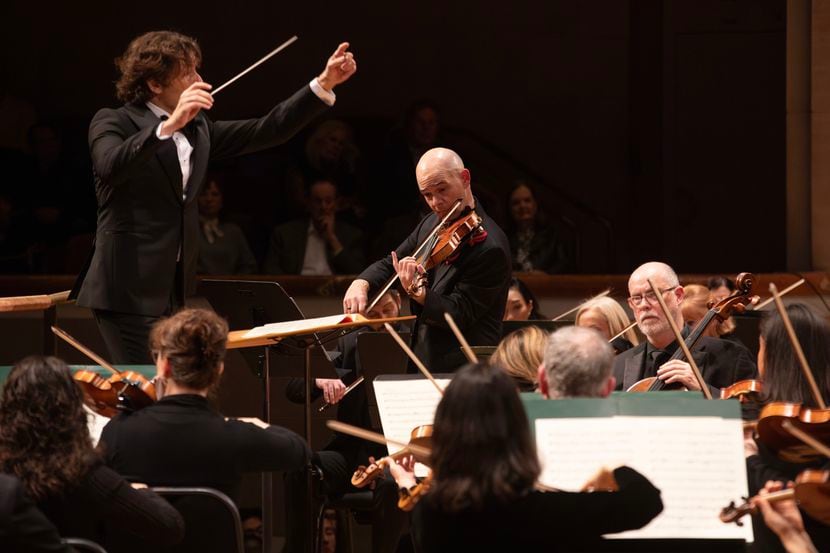 Concertmaster Alexander Kerr played as guest conductor Gustavo Gimeno led the Dallas...