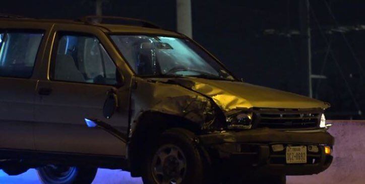 El Nissan Pathfinder involucrado en el atropellamiento. Hubo dos heridos a causa de un...