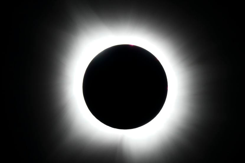 El eclipse solar total visto en Arlington, Texas, el lunes 8 de abril de 2024.