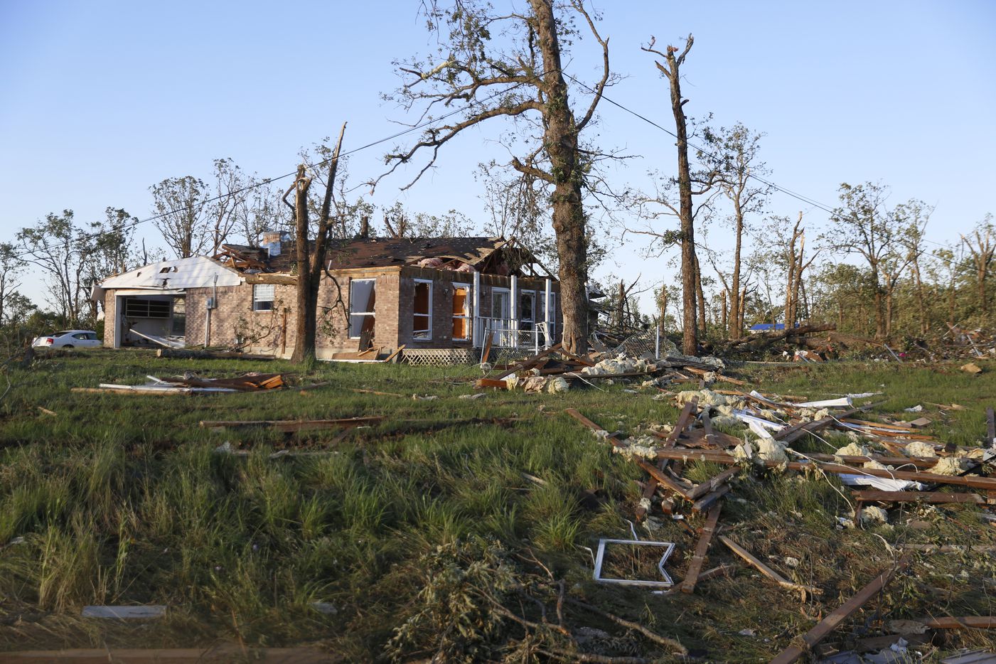 One of the houses off Highway 69 in Emory in the aftermath of a tornado, photographed on...
