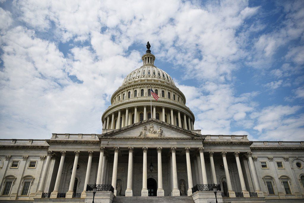 (FILES) In this file photo taken on September 9, 2019, the US Capitol is seen  in...