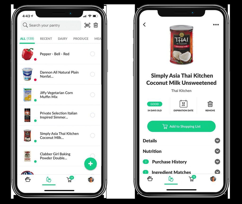 Dallas-based Cooklist's app can connect to customer purchases at 77 grocery chains nationwide to create a digital pantry.