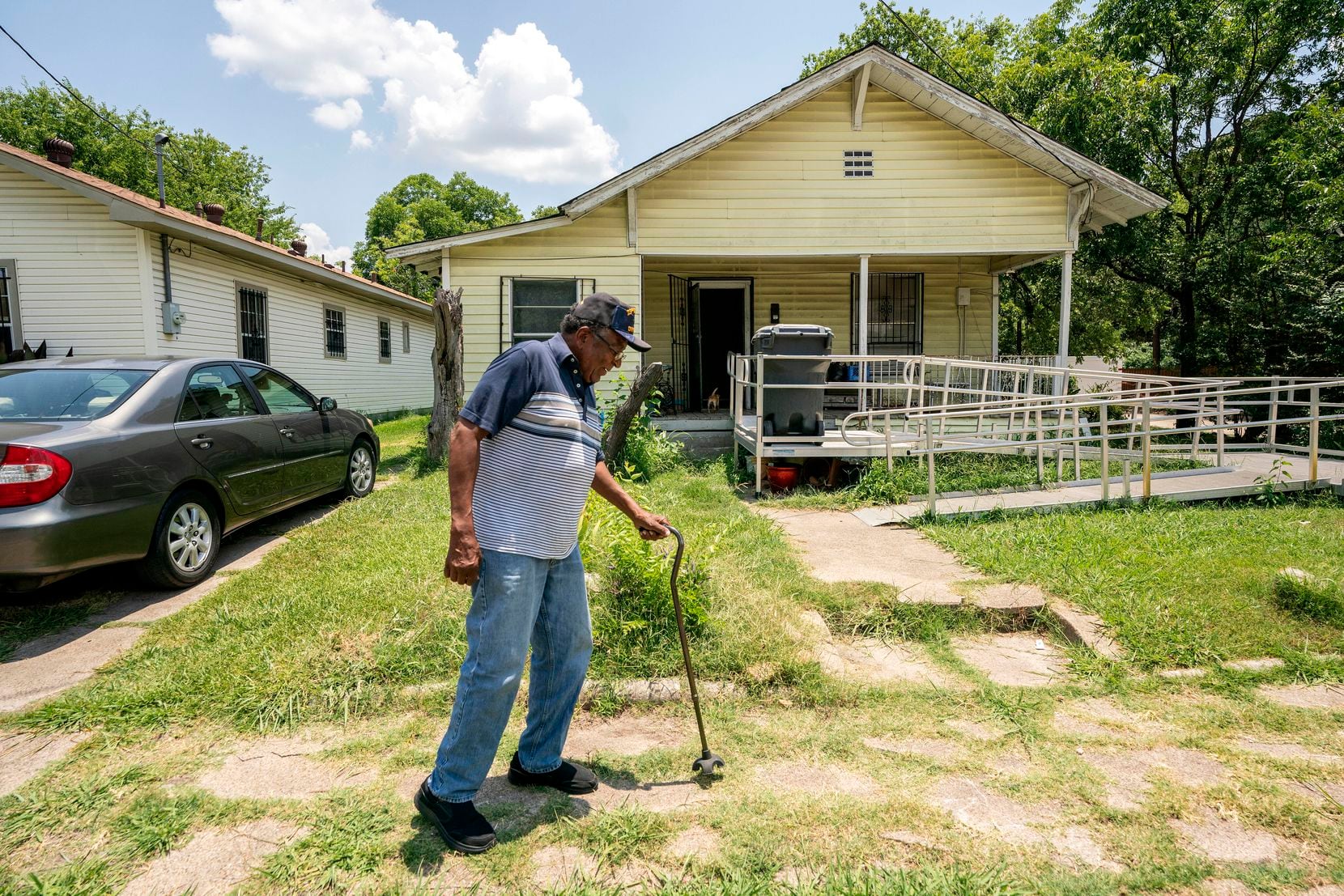 William Lindsey walks outside his home of 44 years. A plan to remodel the house backfired...