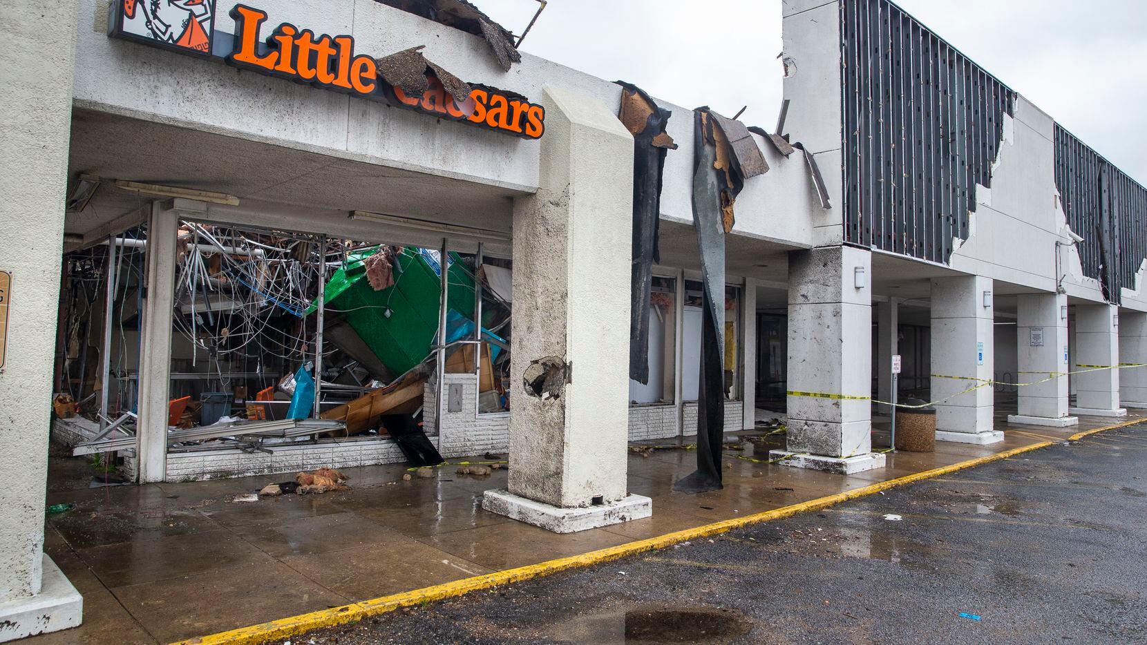 The shopping center at Marsh Lane and Walnut Hill Lane still remains damaged after the...