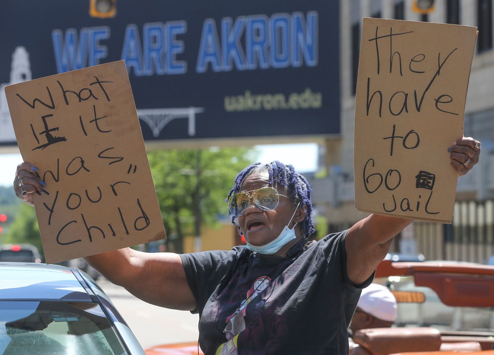 Gloria Beasley marched with demonstrators in Akron, Ohio, on Saturday, July 2, 2022. Ohio...