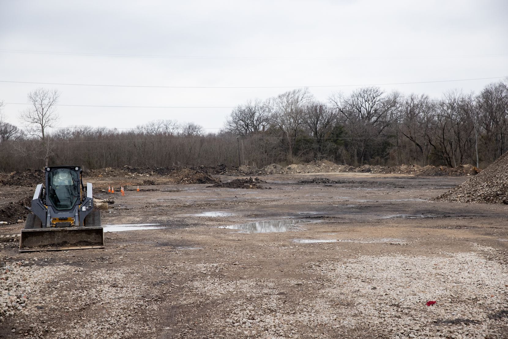The empty lot where Shingle Mountain stood in Dallas on Friday, Feb. 26, 2021. (Juan...