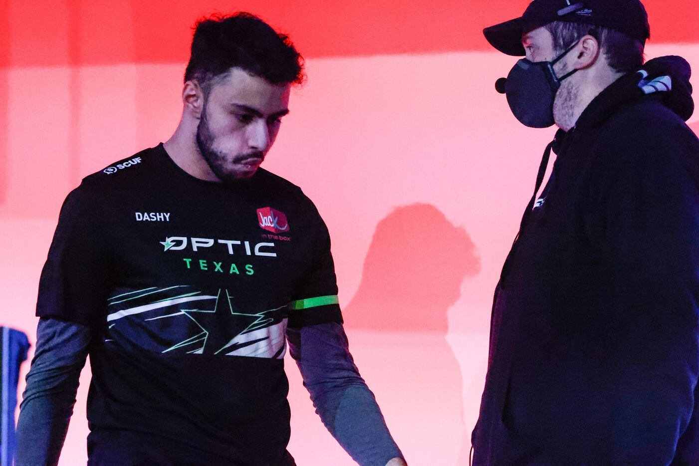 OpTic Texas' Brandon "Dashy" Otell leaves the stage after losing against Los Angeles Thieves...