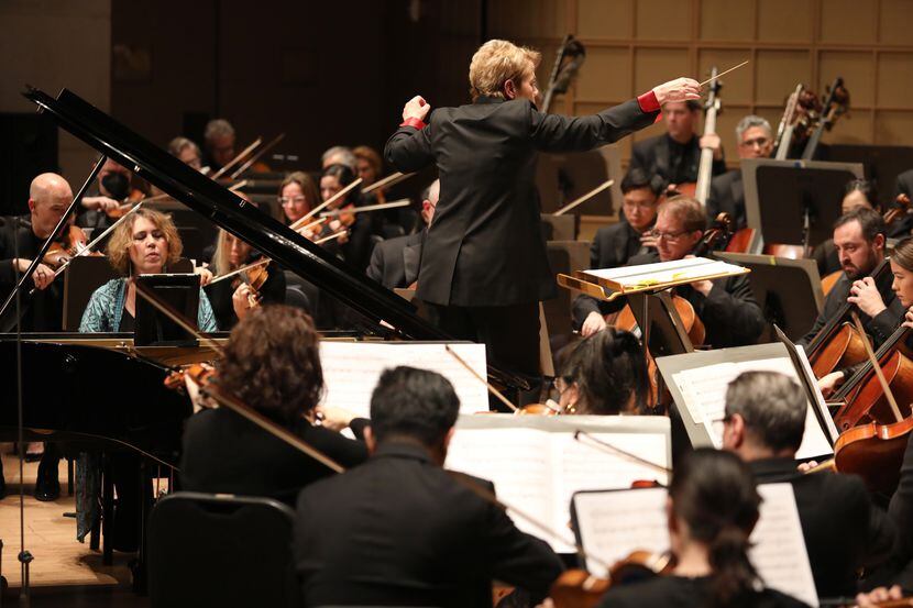 Guest conductor Marin Alsop and pianist Gabriela Montero perform with the Dallas Symphony...