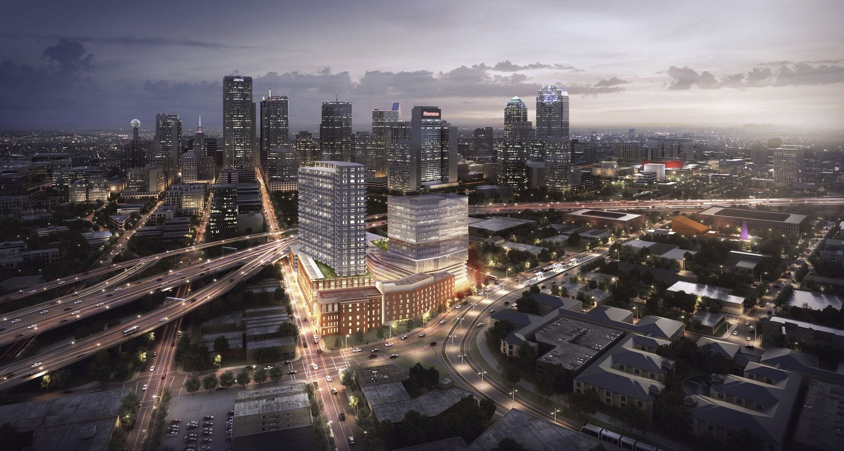 The 8-acre Epic project includes the new Kimpton Hotel, an office tower and apartment high-rise