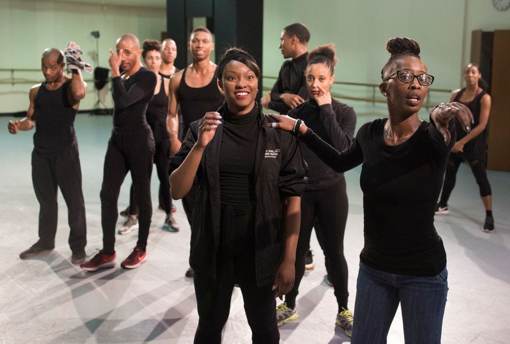 Michelle N. Gibson directs Jasmine White-Killins and the other members of Dallas Black Dance...