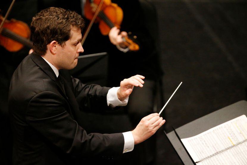 Dallas Chamber Symphony conductor Richard McKay directs the group during a May performance.