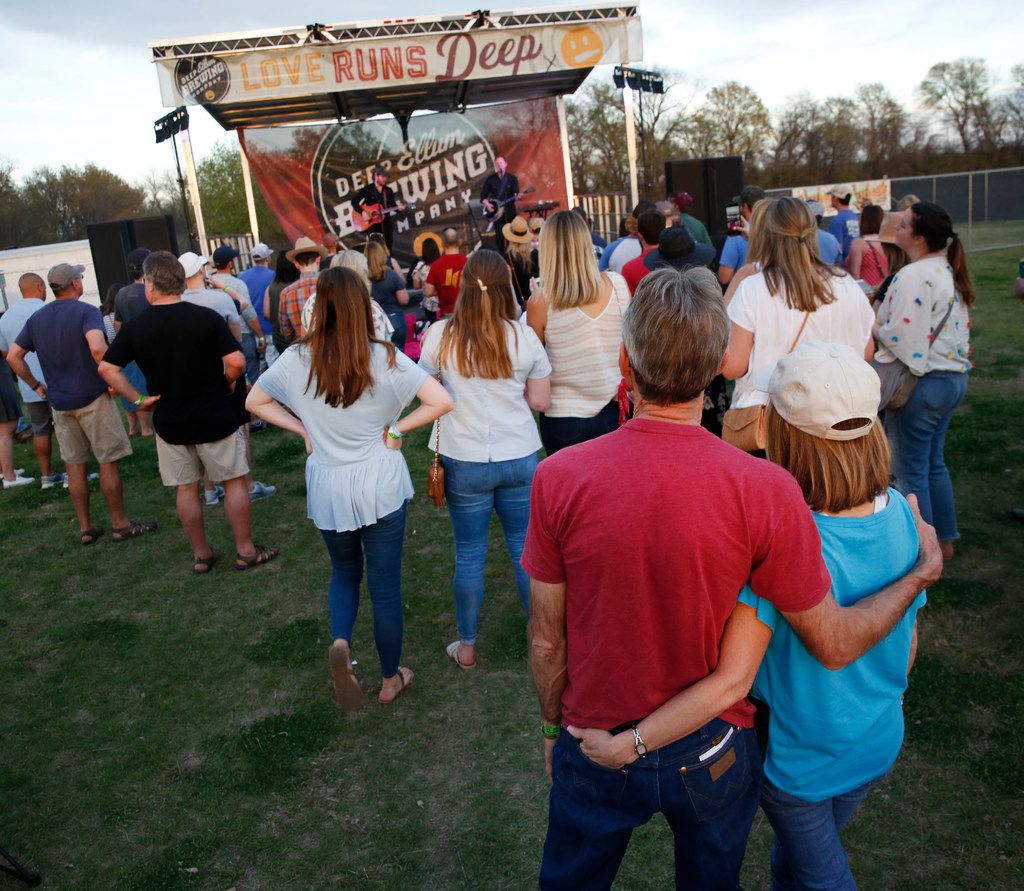 Festival goers listen to The O's at the Toyota Texas Music Revolution at Oak Point Park in...