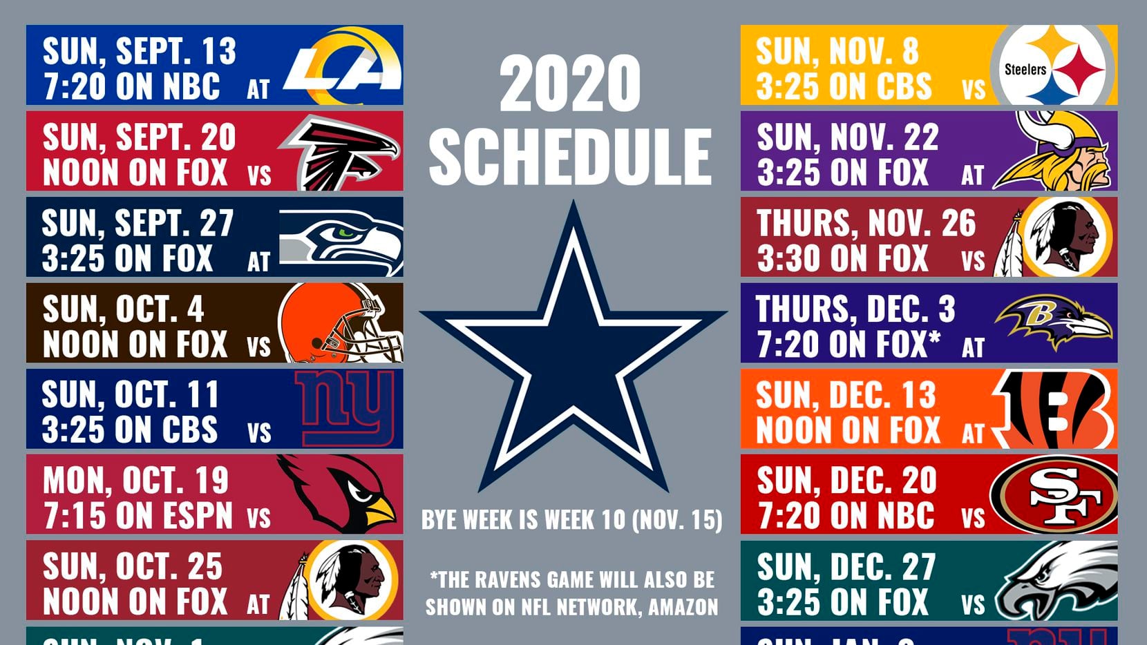 Cowboys Schedule Printable