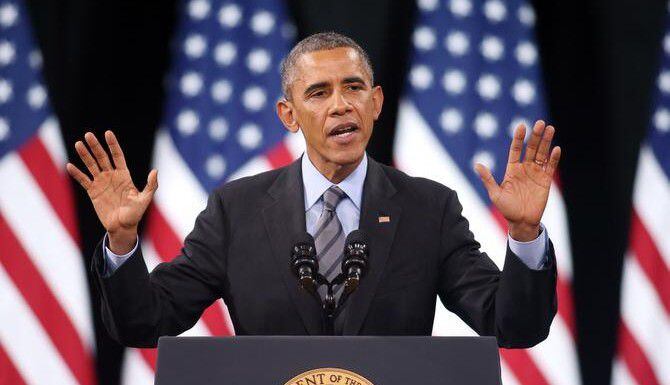 El presidente Obama durante el discurso en el que anunció la nueva acción diferida para...