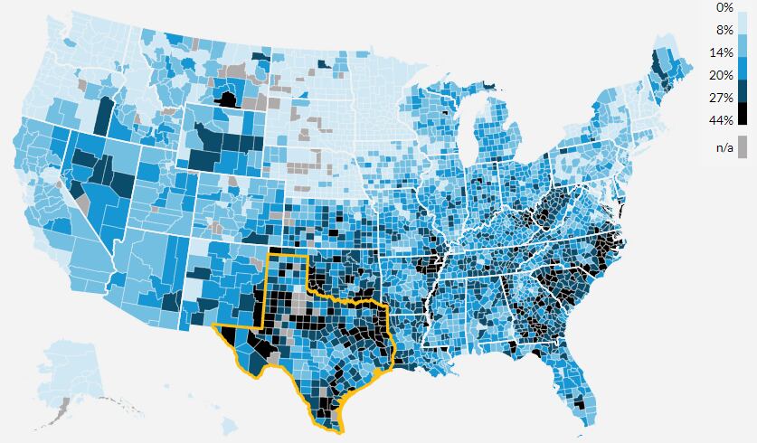 The Urban Institute tracks medical debt across the U.S. This map shows the percentage of...