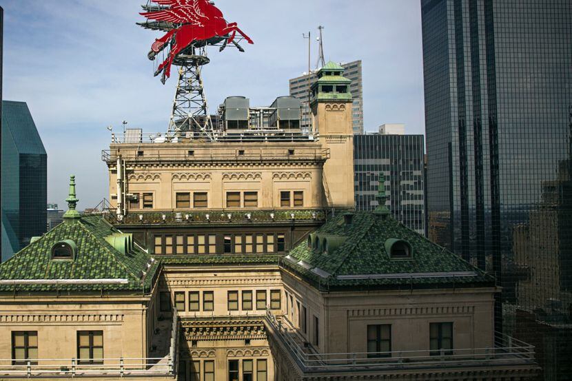 In this 2016 file photo, the red Pegasus can be seen atop the Magnolia building in downtown...