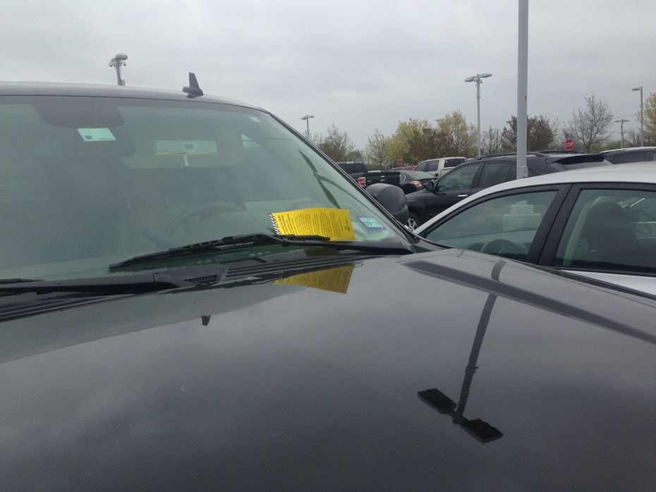DART "Ridership Alerts" were placed on windshields Friday at the Downtown Rowlett Station,...