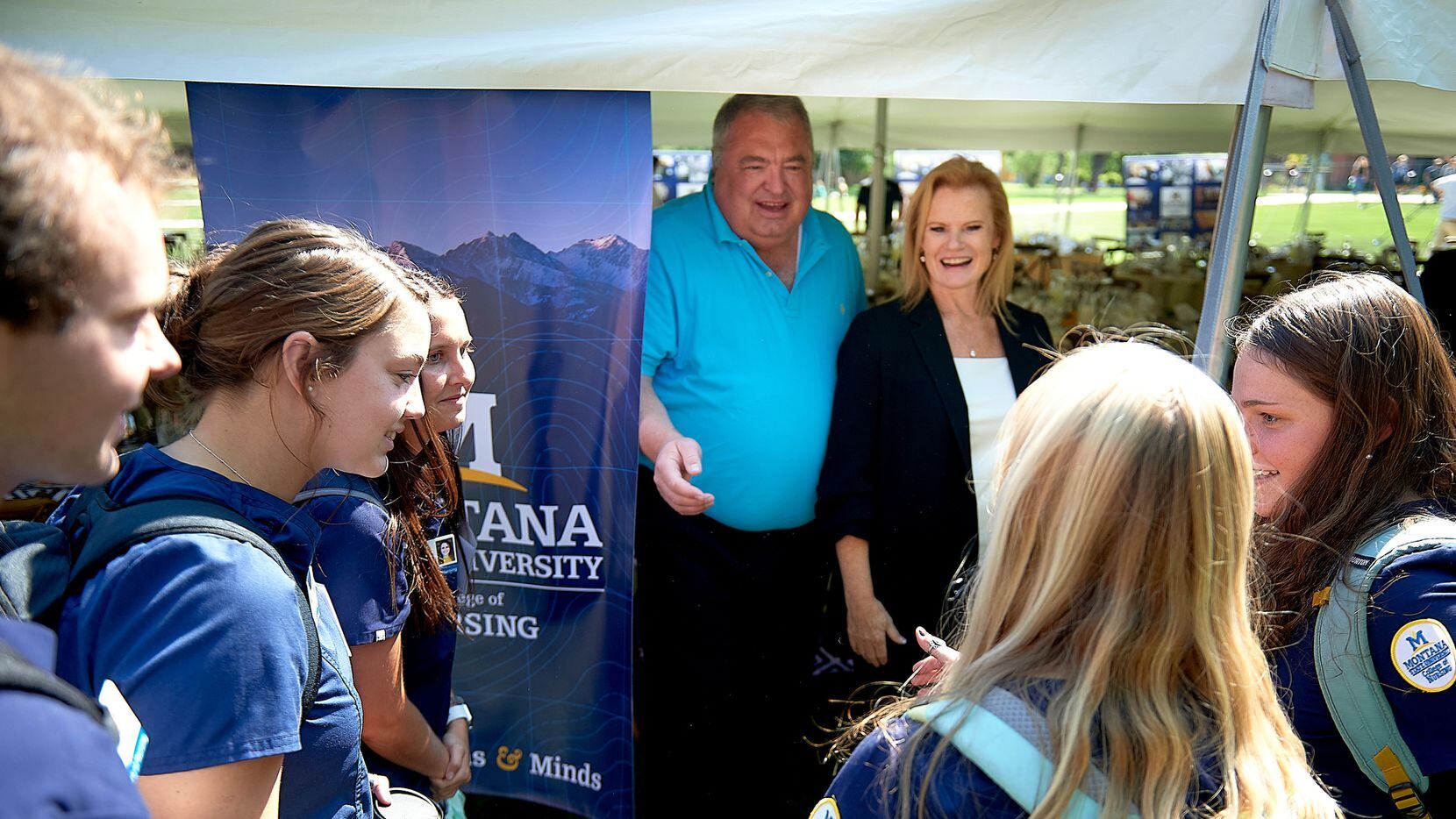 Goosehead Insurance founders Mark and Robyn Jones visited with Montana State University...