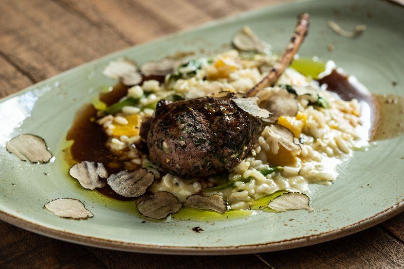 Princi Italia offers grilled Texas elk chop with white truffle and pea risotto, cherry...