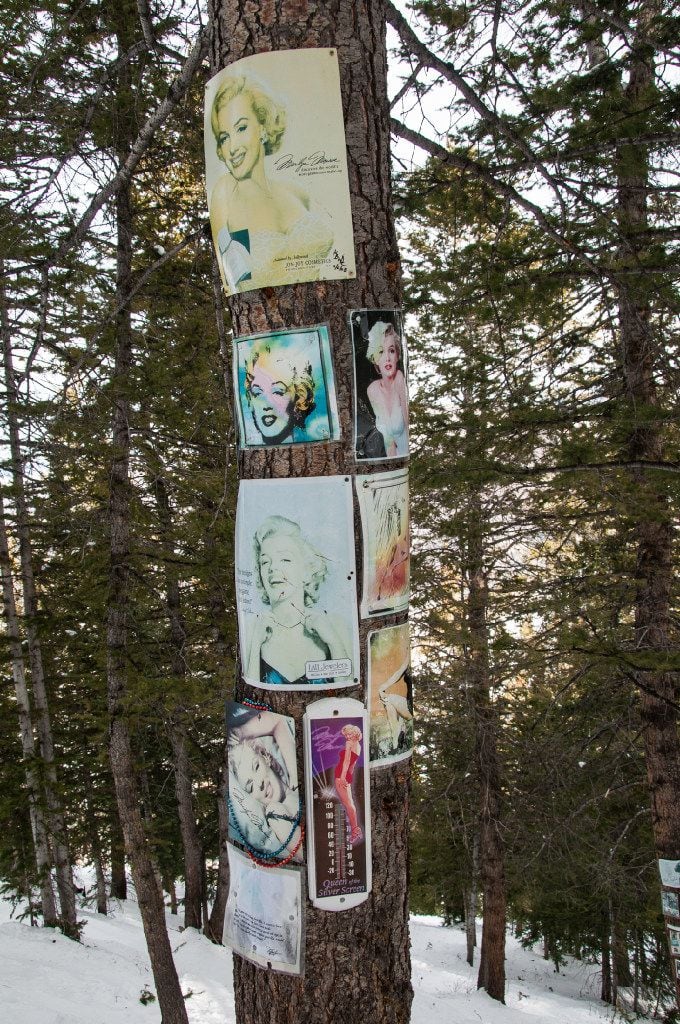Marilyn Monroe shrine, Aspen Mountain Ski Area, Aspen, Colorado.
