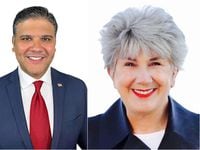 Ángel Luis Vega (left) and Janet Dudding (right) are the two Democratic candidates running...