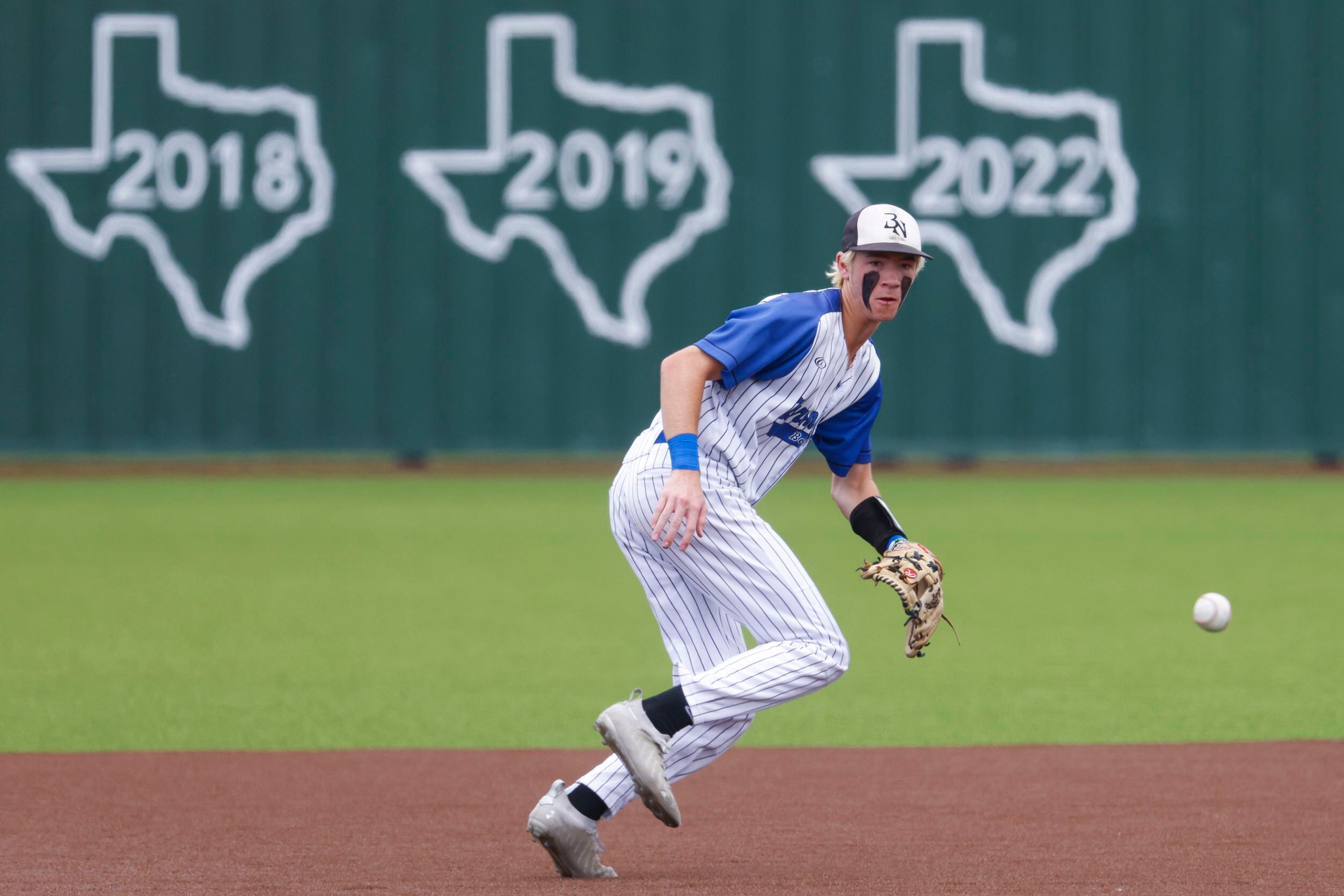 Byron Nelson High School’s Kurt Ippolito looks to field during the fourth inning of a...