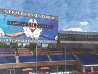 A rendering of a three-tiered End Zone Complex at SMU's Gerald J. Ford Stadium, which will be named after Garry Weber, who is committing $50 million toward the project.