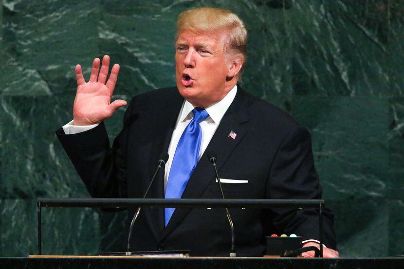 President Donald Trump addressed the U.N. General Assembly on Tuesday. (Chang W. Lee/The New...