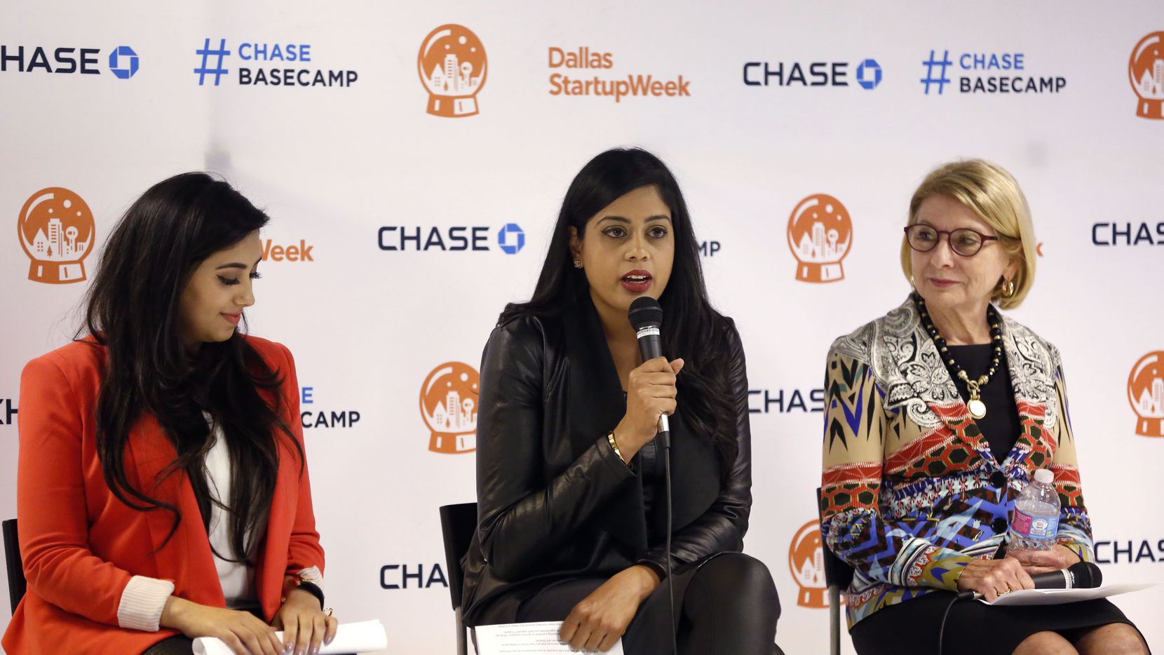 Shama Hyder (left), Yasmeen Tadia and Valerie Freeman gave advice in 2019 on how to be a successful Dallas entrepreneur.