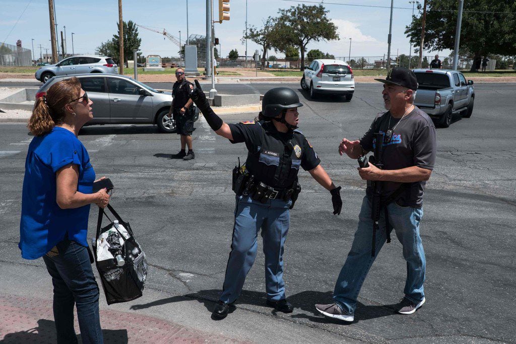 Law enforcement agencies respond to an active shooter at a Wal-Mart near Cielo Vista Mall in...