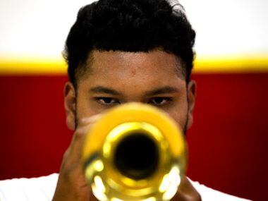 Franco Solorzano, 16, plays the trumpet. 