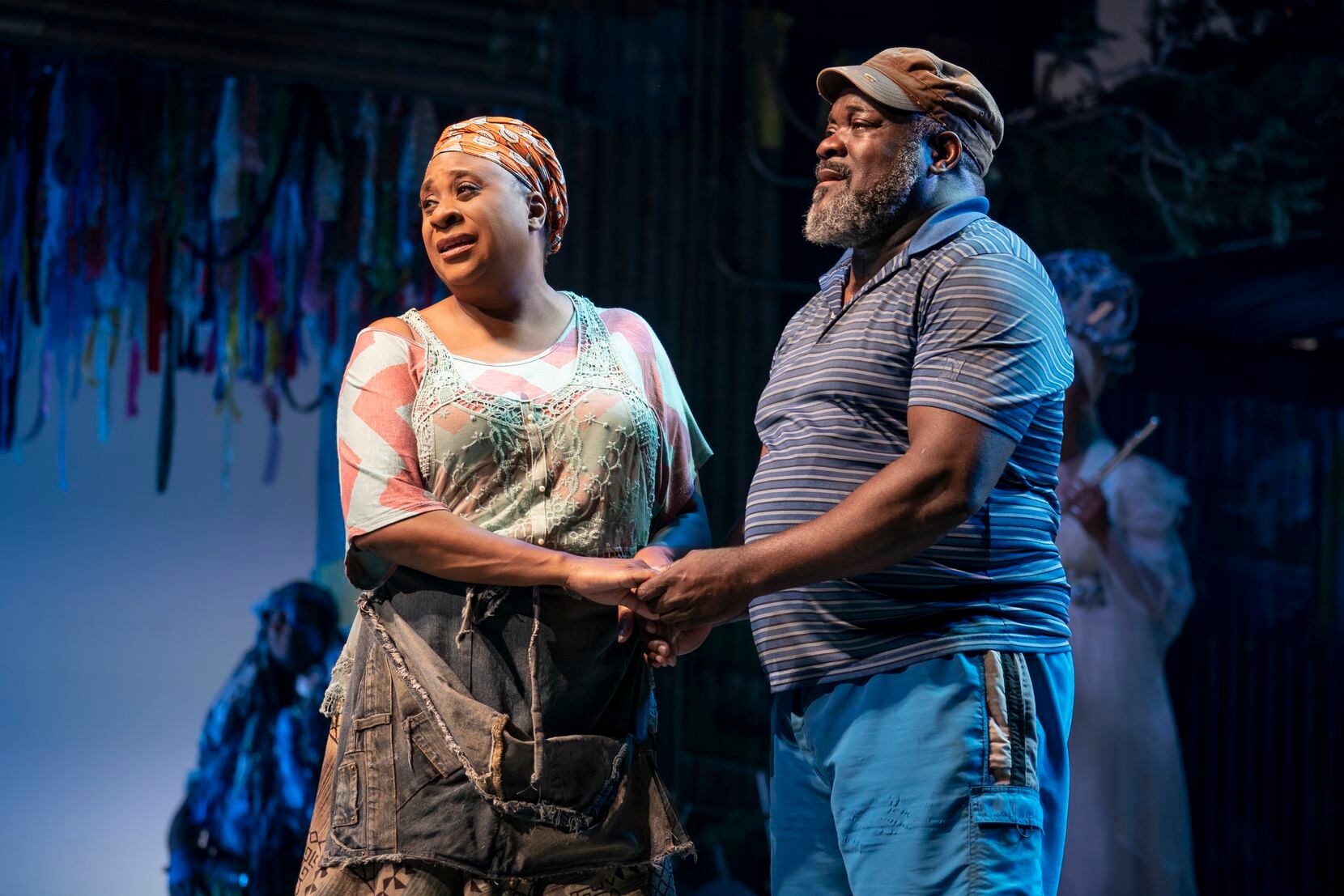 Danielle Lee Greaves as Mama Euralie and Phillip Boykin as Tonton Julian in the North American tour of "Once on This Island."
