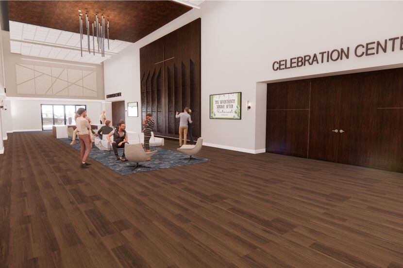 A digital rendering shows the inside of Messiah Lutheran Church's forthcoming Life Center.