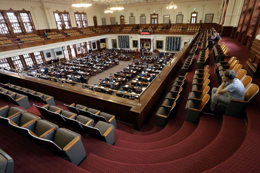 The Texas House has few visitors as they rush to finish business, Friday, May 26, 2017, in...