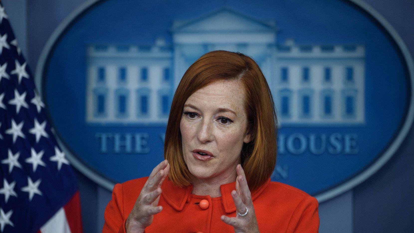 White House Press Secretary Jen Psaki speaks at the daily briefing at the White House on...