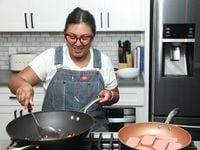 Owner and chef of Ulam Dallas Anna Swann prepares Spamsilog, a breakfast dish made with...