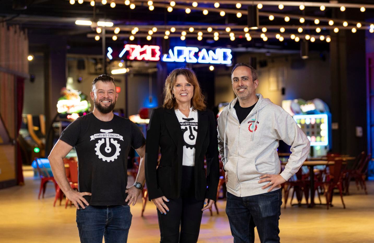 (L to R) Two-Bit Circus Mad Inventor Eric Gradman, Chief Executive Officer Kim Schaefer and...