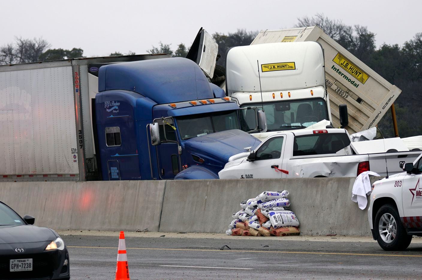 Mass casualty wreck on I-35W and Northside Drive in Fort Worth, Texas on Thursday, February...